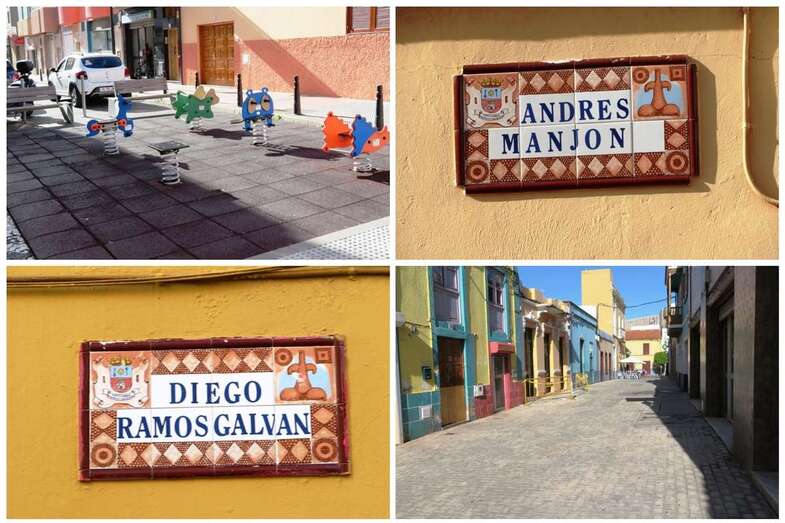 Calles de Andrés Manjón y de Diego Ramos Galván, en Los Llanos de Telde (Foto TA)